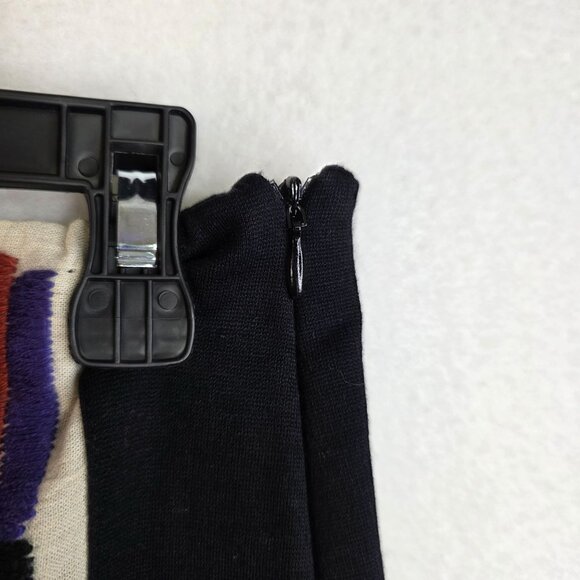 Zara Medium Multicolor Art Deco Aztec Boho Embroidered Skirt Festival New - Picture 7 of 10